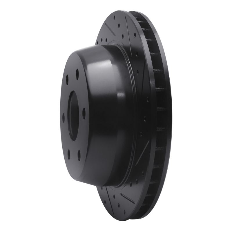 Cadillac Escalade Brake Rotor (1) - Rear Right - R1 Concepts - Drilled & Slotted - Black - `00-`14